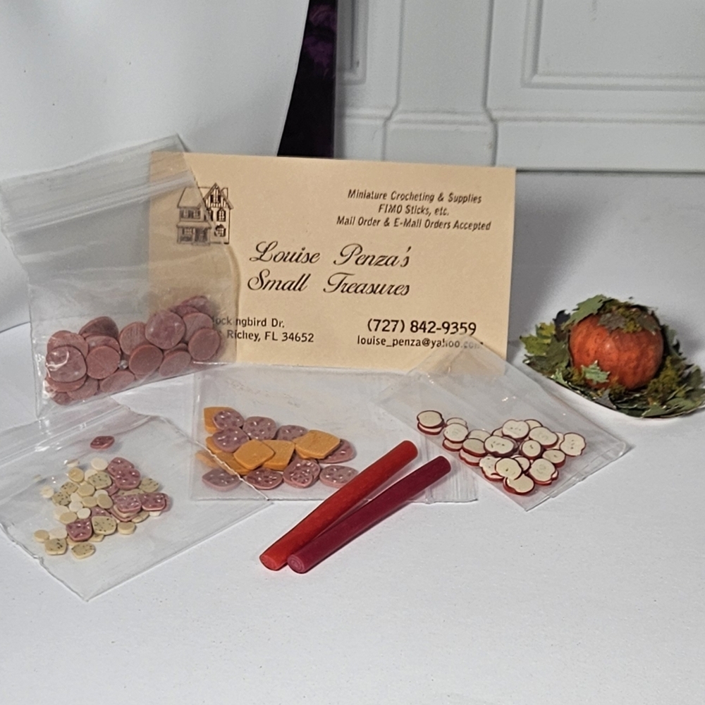 Dollhouse Miniatures Charcuterie Ingredients Made Of Fimo Clay